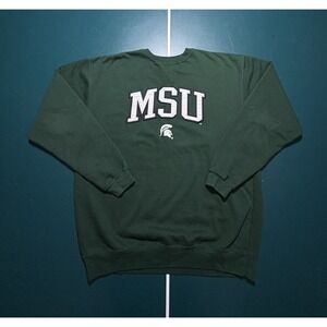 Vintage Michigan State Crewneck Sweatshirt Men's 2XL Green Embroidered 90s